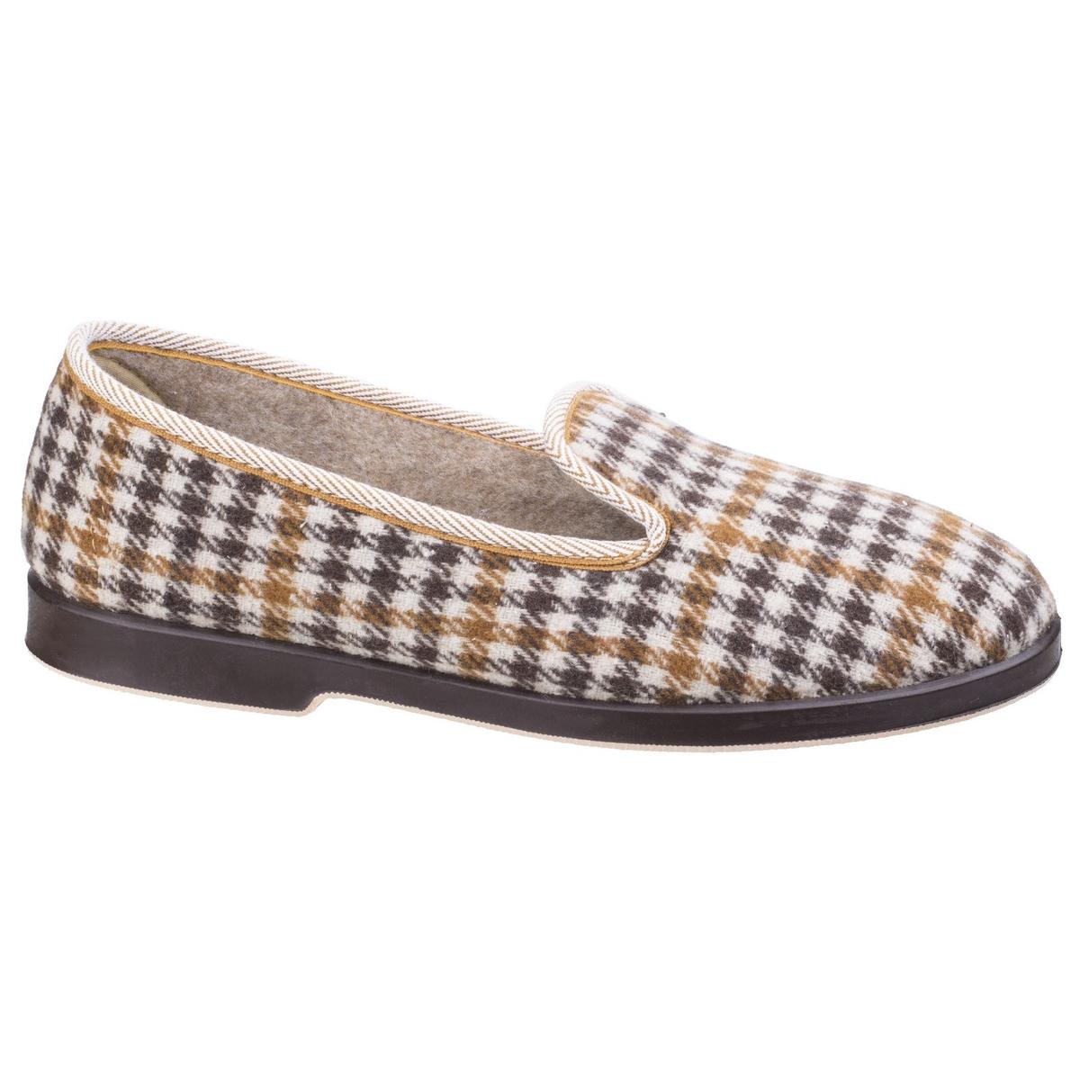 GBS Everett Check Slipper Grey Tab opening for easy access, Suitable swollen a - Picture 6 of 25