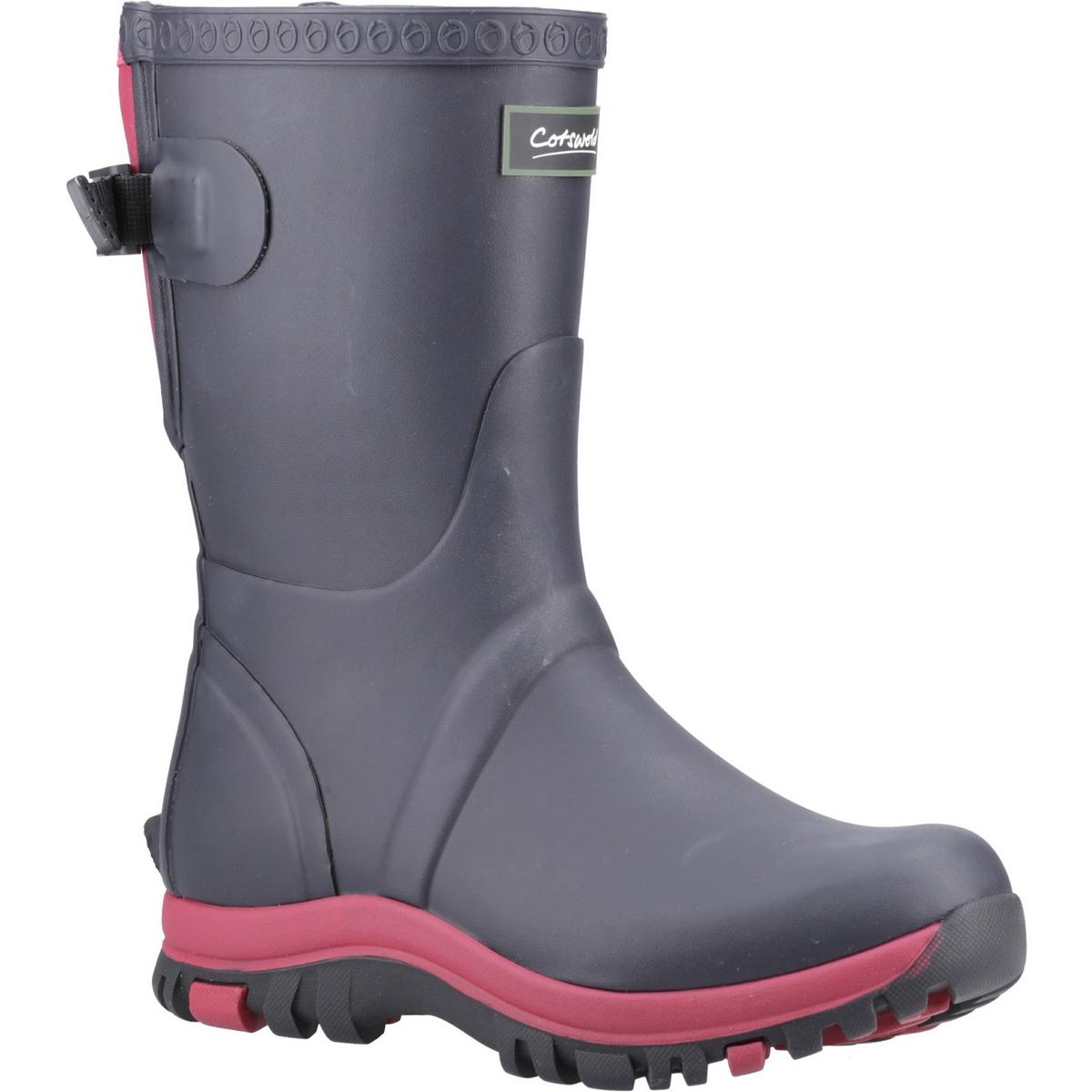 Cotswold Realm Adjustable Short Wellington Boot Navy/Pink