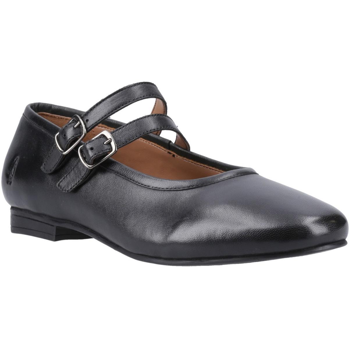 Hush Puppies Nancy Mary Jane Ballet Black Leather