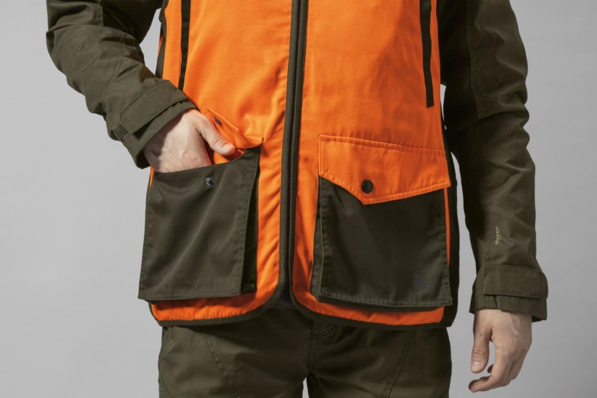 Chaleco Seeland Travo Alta Visibilidad Naranja Grande Doble Frontal Bolsillos Cartucho, Ha - Imagen 8 de 20