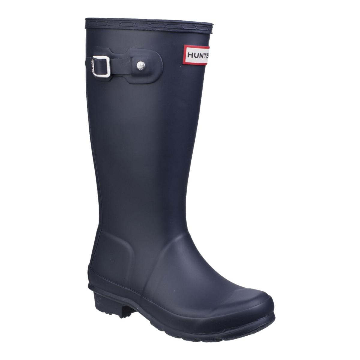 Hunter Original Kids Wellington Boots Navy Waterproof, Textile lining - Picture 7 of 36