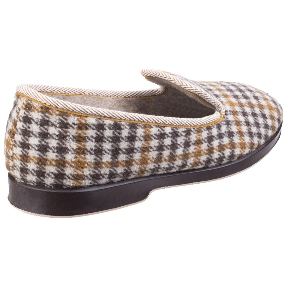 GBS Everett Check Slipper Grey Tab opening for easy access, Suitable swollen a - Picture 5 of 25