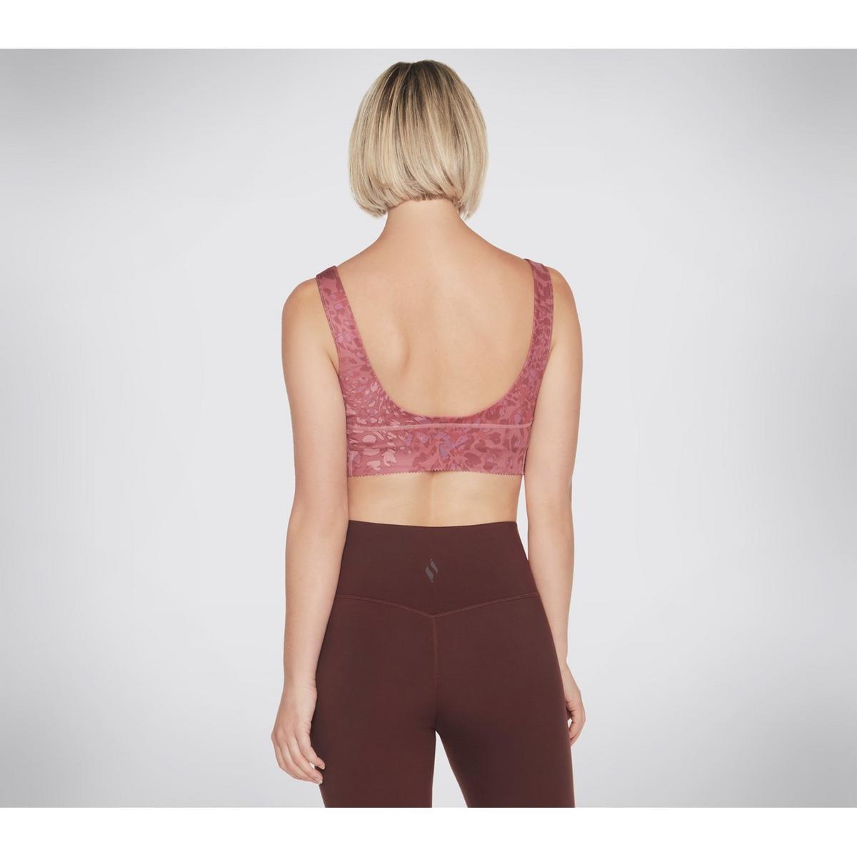 Skechers Performance Gosculpt Leopard Longline Bra Dark Pink Long line silhoue - Picture 4 of 11