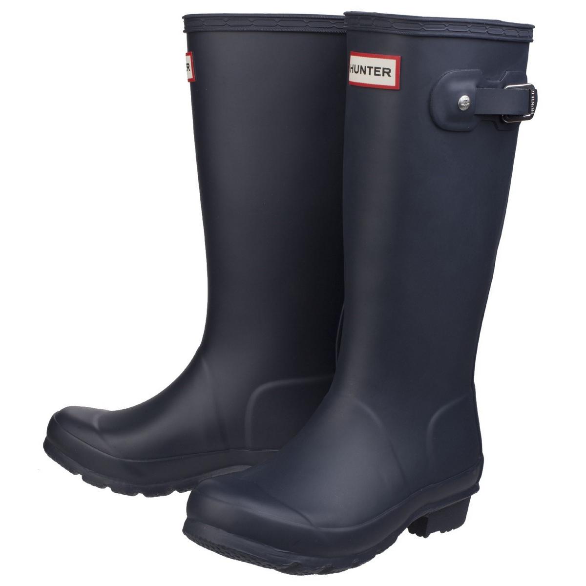 Hunter Original Kids Wellington Boots Navy Waterproof, Textile lining - Picture 8 of 36