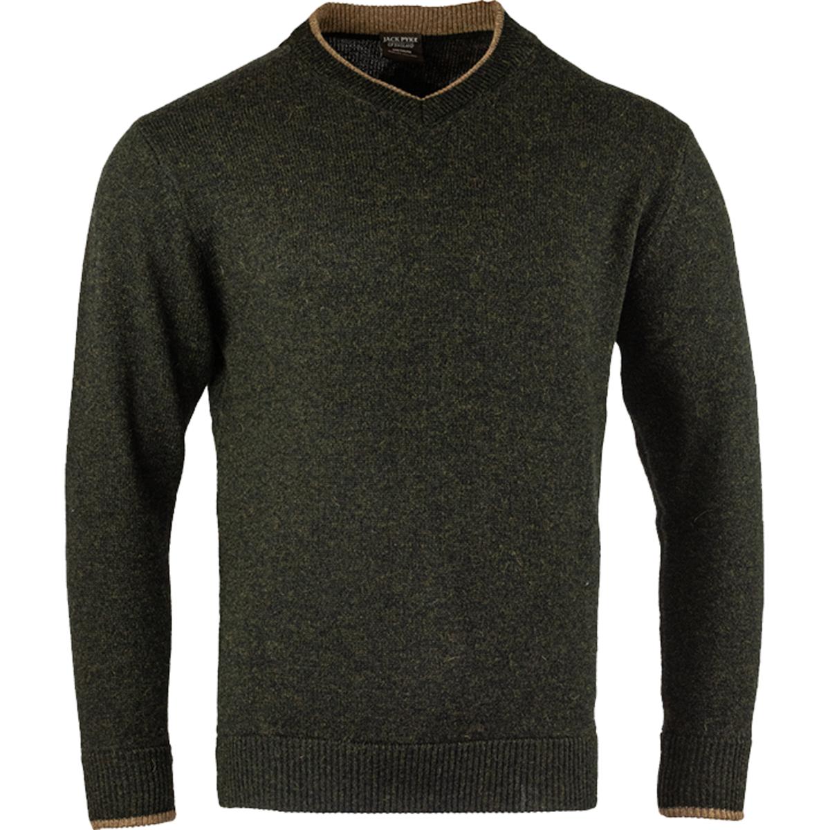 Jack pyke ashcombe sheep wool v neck sweater-dark olive size small green | eBay