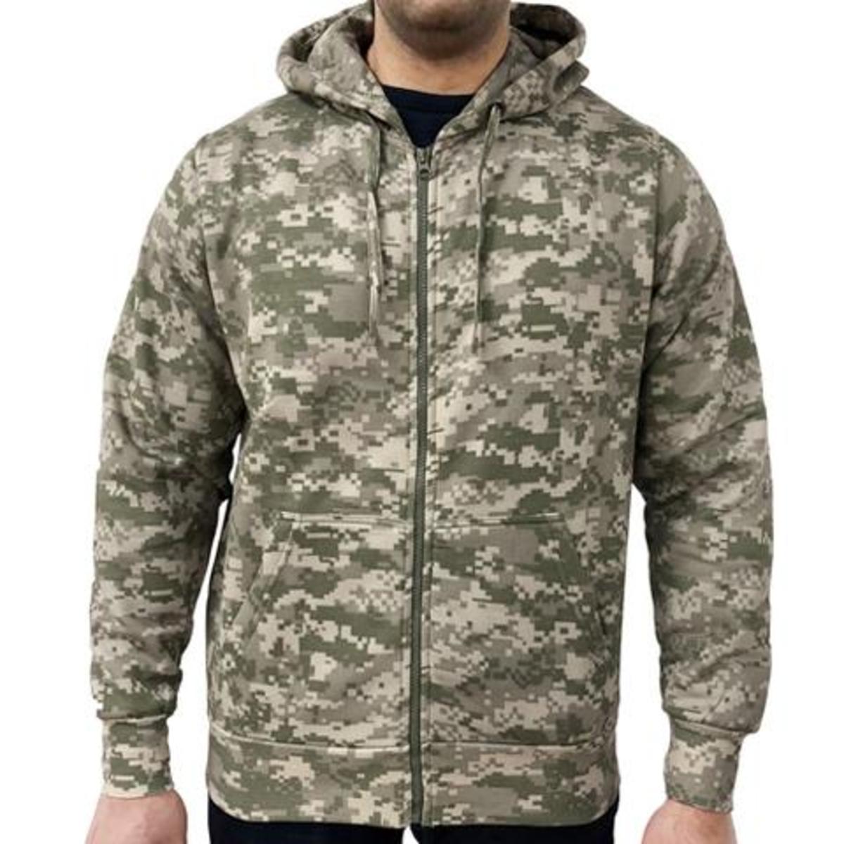 Game Digital Camouflage Zip Hoodie - Desert Activewear Men ...