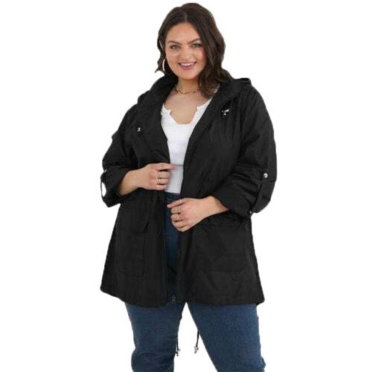 Game Ladies Brave Soul Plus Size Rain Mac Raveplain - Picture 2 of 4