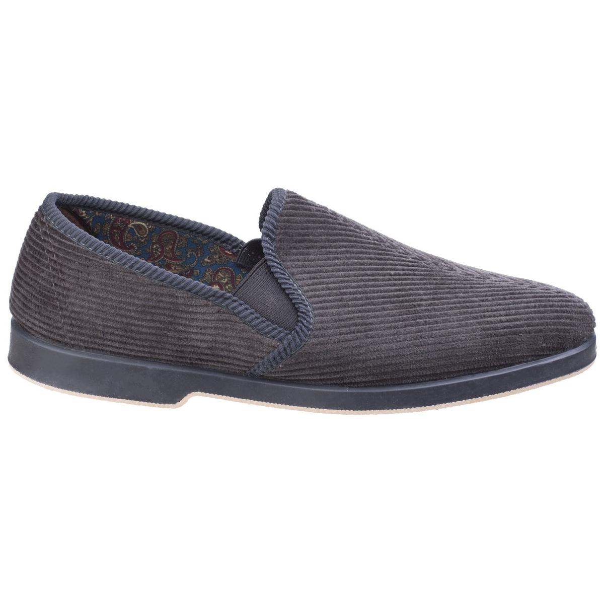 GBS Twin Gusset Slipper Grey Hardwearing Corduroy Upper, for easy access and e - Picture 6 of 19