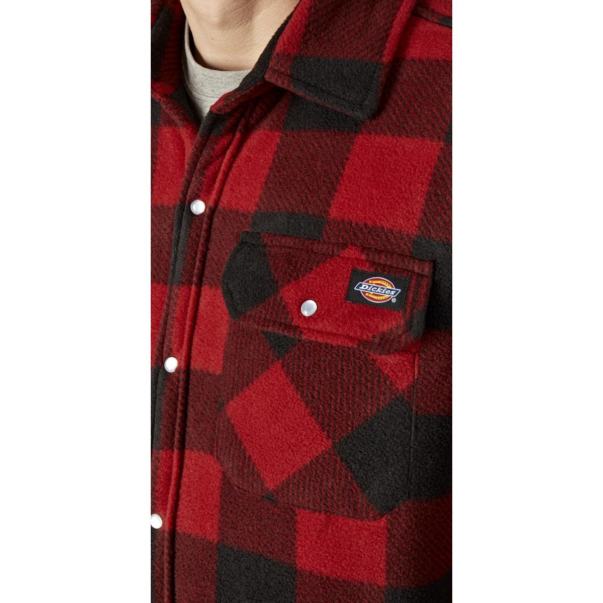 Dickies Portland Shirt Red Easy opening press down pearlised studs, Keep warm