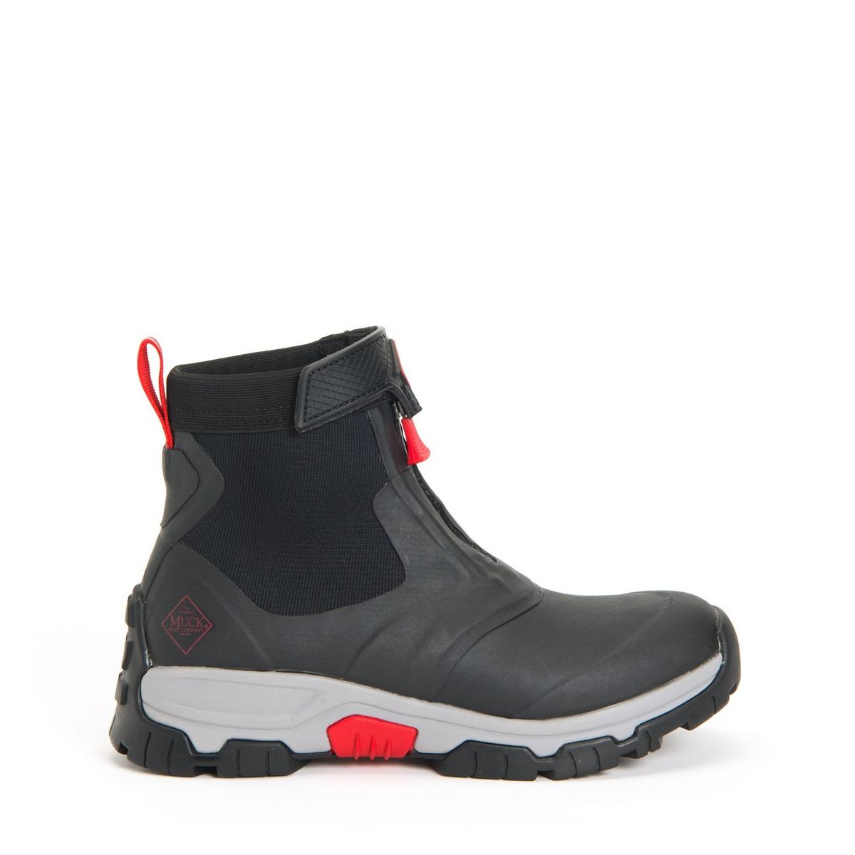 Muck Boots Apex Mid Zip Wellingtons Grey/Red  Fully lined with 5mm neoprene for