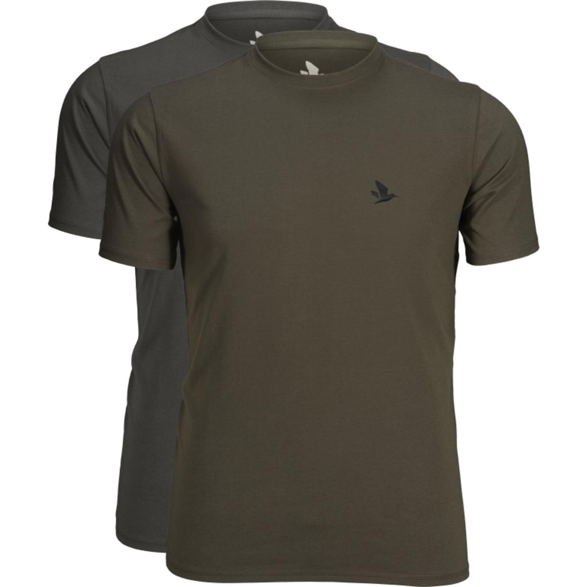 Seeland Outdoor 2 Pack T Shirt Raven/Pine Green