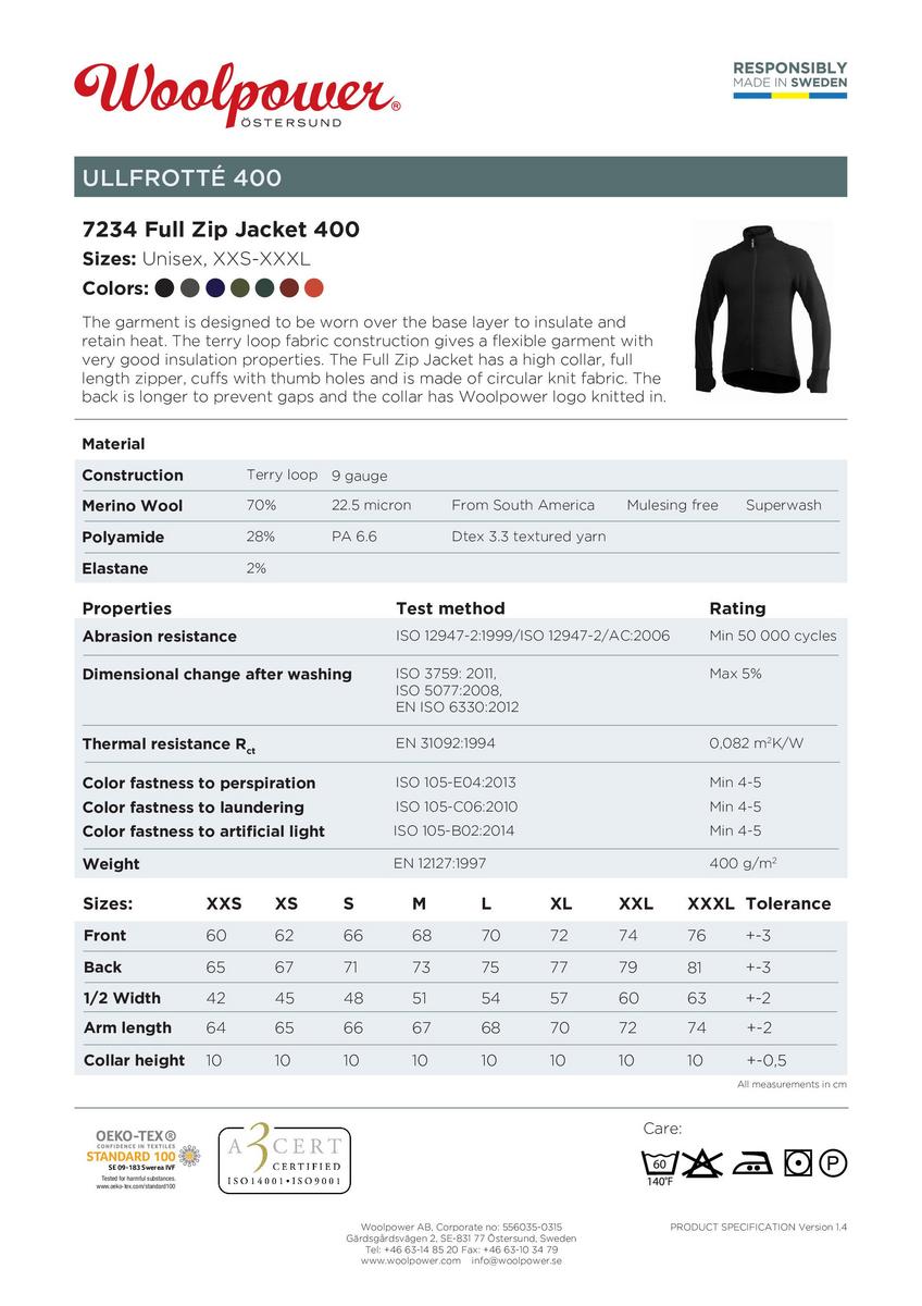 Chaqueta Woolpower cremallera completa 400 - Imagen 6 de 22