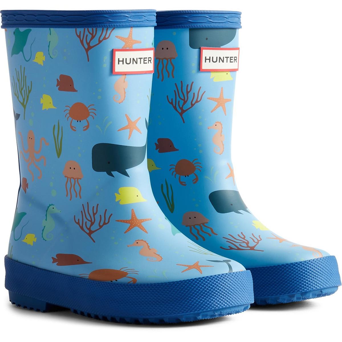 Hunter Kids First Classic Ocean Print Amplifying Blue/Dragonfly