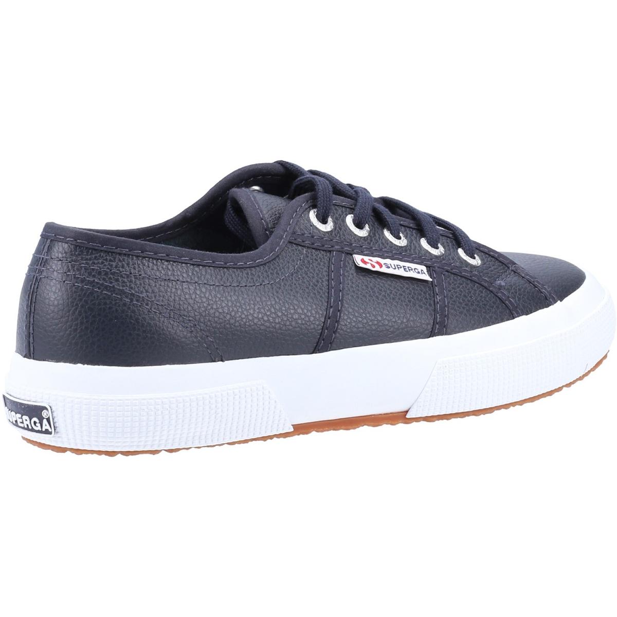 Superga 2750 Tumbled Leather Trainers Navy
