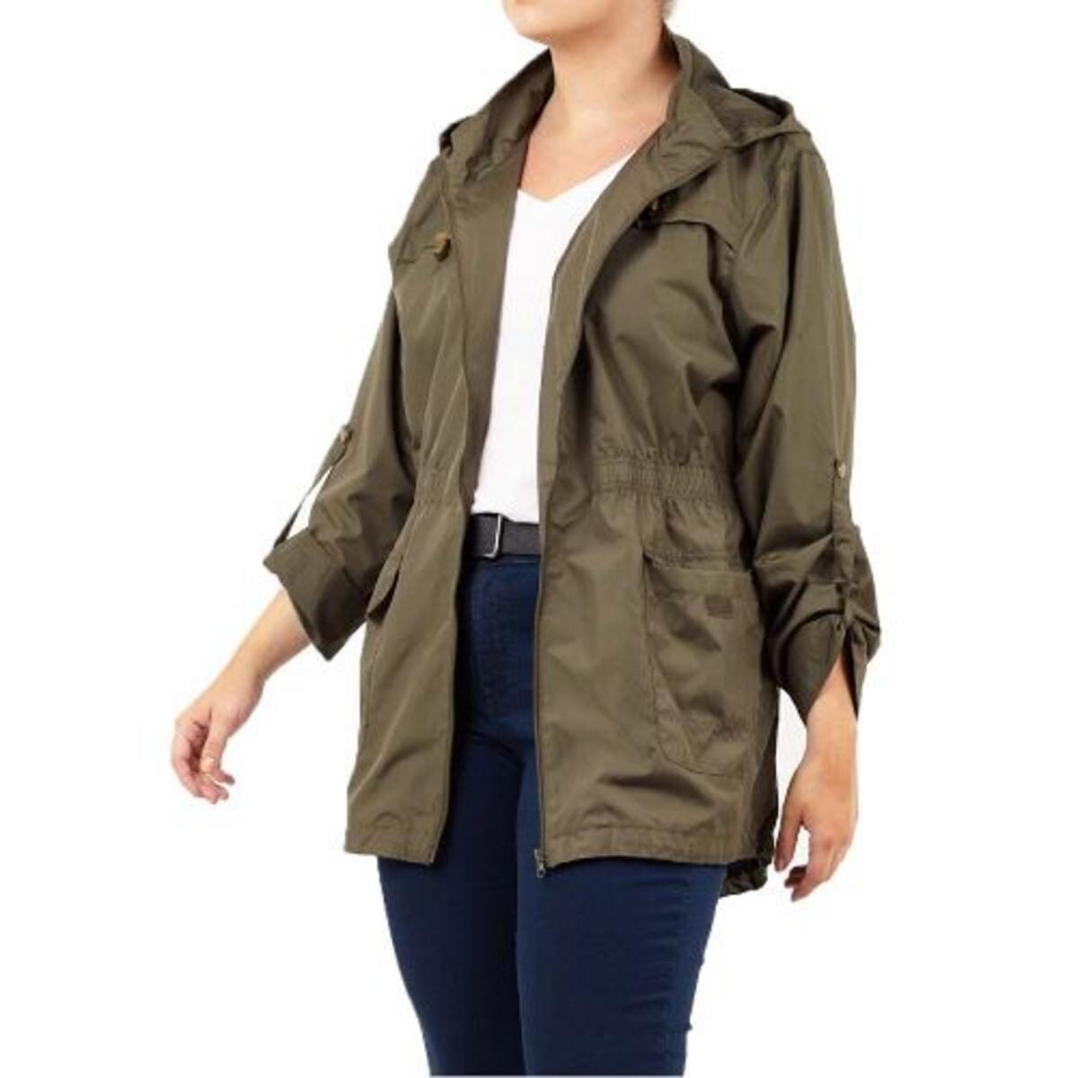 Game Ladies Brave Soul Plus Size Rain Mac Raveplain - Picture 3 of 4