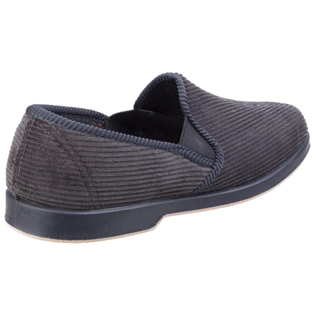 GBS Twin Gusset Slipper Grey Hardwearing Corduroy Upper, for easy access and e - Picture 5 of 19